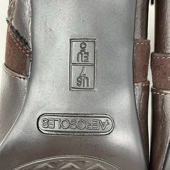 Aerosoles Womens Brown Vegan Leather Side Zip Bootie Size 7 - Picture 13 of 13